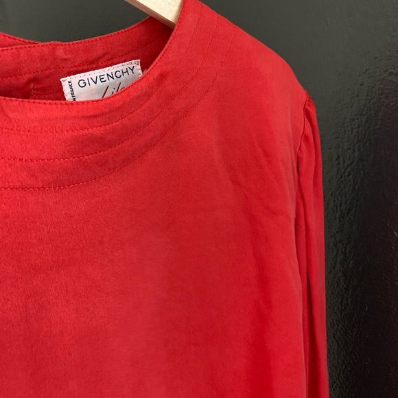 Vintage French Givenchy Red Top | Blouse Size M - Picture 9 of 10